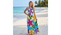 New Design Long Dress Rayon Hand Painted by Balinese Artisans